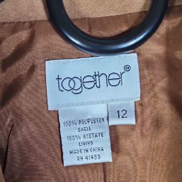 Vintage Faux Suede Fringe Jacket Brown Tan Size 12 Boho Western Y2K Blazer - Picture 8 of 12